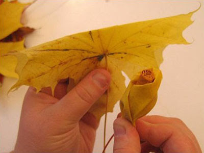 DIY Roses From Maple Leaves