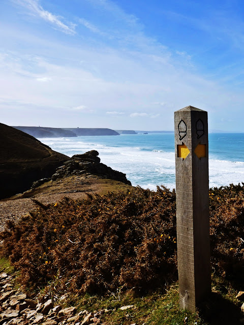 Cornish coastal path sign or marker