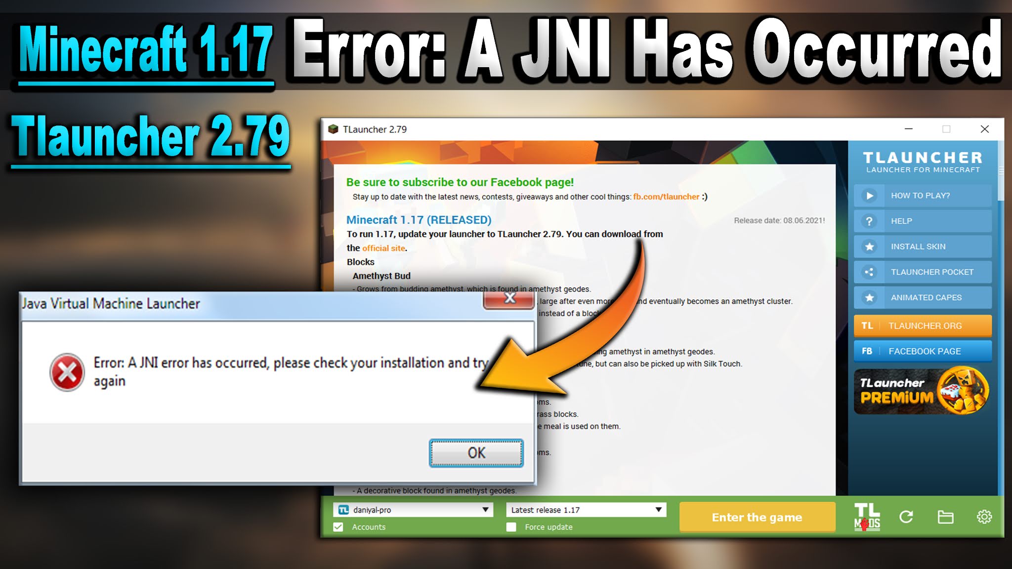 Error A Jni Error Has Occurred Please Check Your Installation And Try Again Fix Minecraft 1 17
