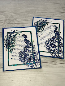 Card Idea using Detailed Peacock Dies from Stampin' Up!