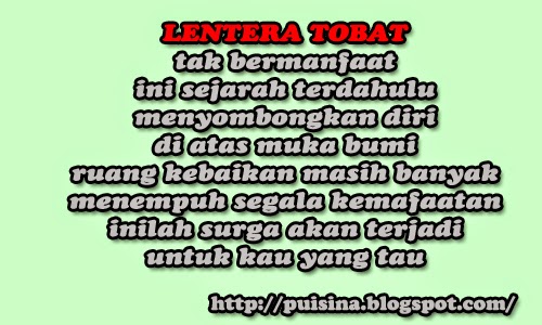 Puisi Religi Lentera Tobat - PUISINA