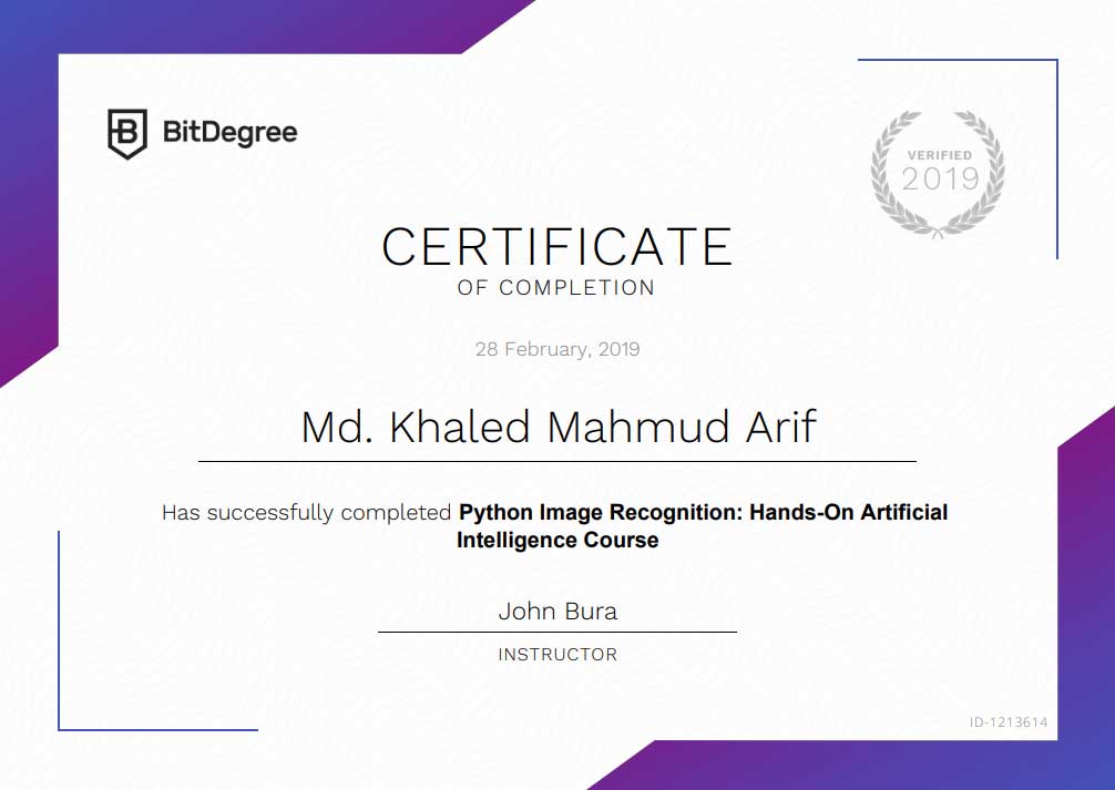 Image Recognition Certification Bitdegree