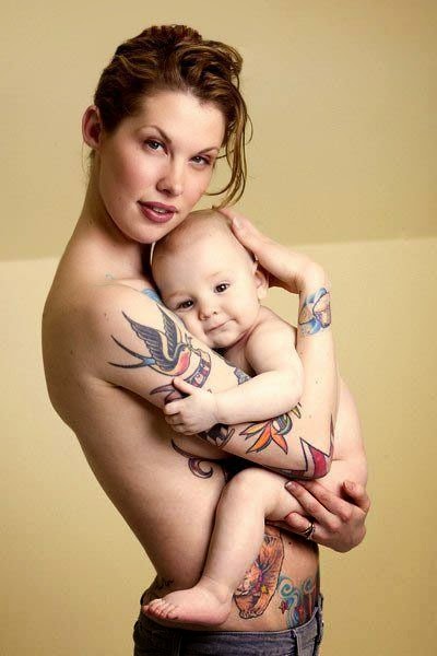 Cute Mom and Baby Tattoos Designs, Mom and Baby Tattoo designs, Designs of Baby with Mom Tattoos, Mom Baby Tattoo blueprint.