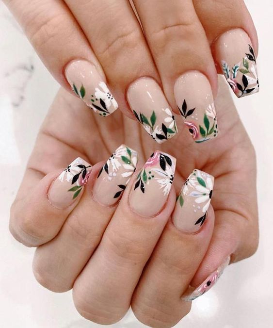 Nail Designs Flowers Simple - Temu