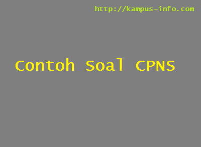 Download Contoh Soal CPNS Gratis