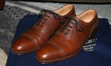 Barker Black Ostrich Cap Toe