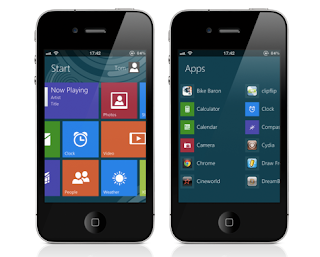 Windows 8 Metro UI interface for iPhone and iPod Touch