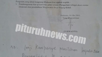 Warga Prapagkidul digegerkan, dengan selembaran surat yang berisi menagih janji Kades