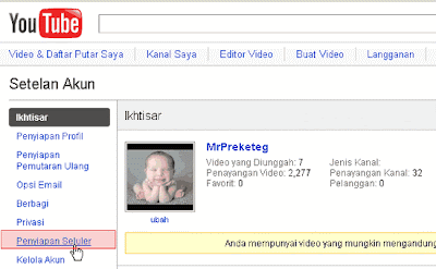 Mengirim Video Youtube Lewat HP