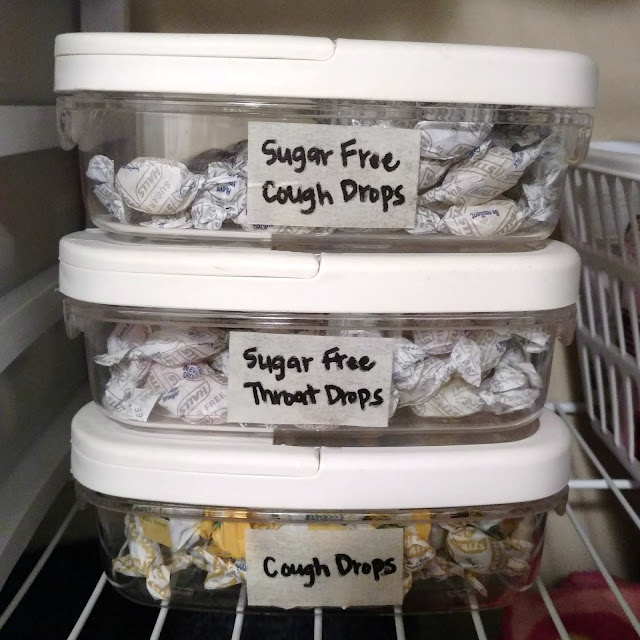 Use drawers, containers and labels to organize your medicine cabinet.