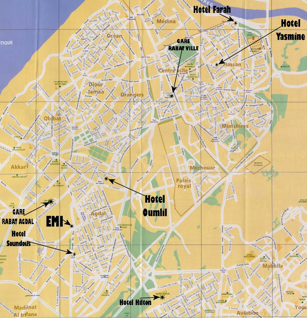 Mapa de Rabat – Marrocos