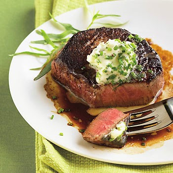 http://www.epicurious.com/recipes/food/views/Porcini-Crusted-Filet-Mignon-with-Fresh-Herb-Butter-238284