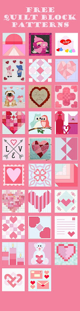 Free romance themed quilt blocks | DevotedQuilter.com