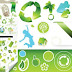 3 Sets Of Green Icon Vector