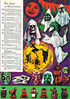 A page from a Narrenfibel catalog with a theme of monsters, spooks, and Halloween type imagery.