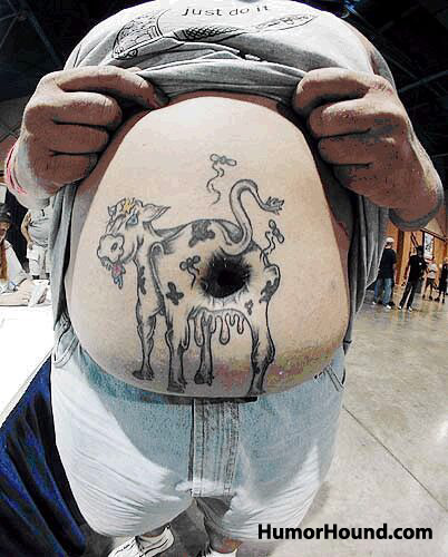 belly button tattoo - I guess she'd be an easily identified trooper.