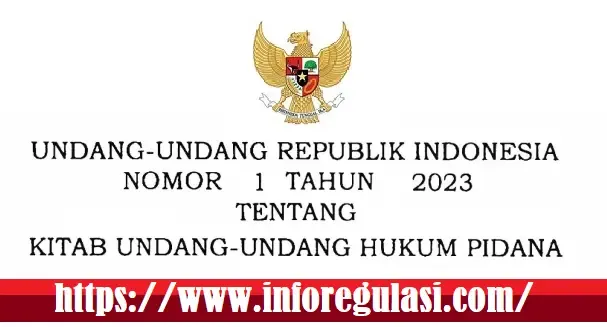 Download Undang-Undang (UU) Nomor 1 Tahun 2023 Tentang Kitab Undang-Undang Hukum Pidana (KUHP) pdf