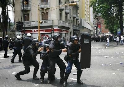   on Opposition Marchers At A May Day Demonstration In Caracas May 1 2009