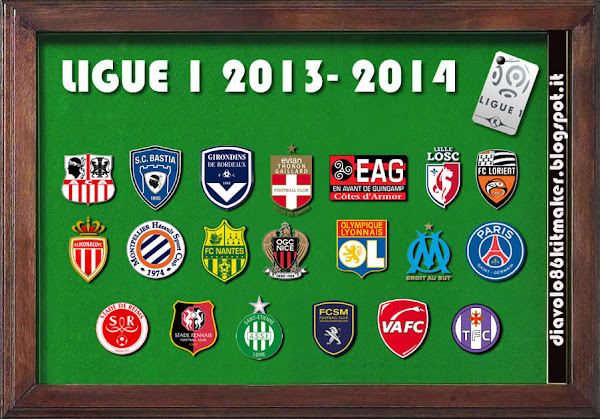 Pacote completo de uniformes - Full Kit pack - da Ligue 1 França PES 2013