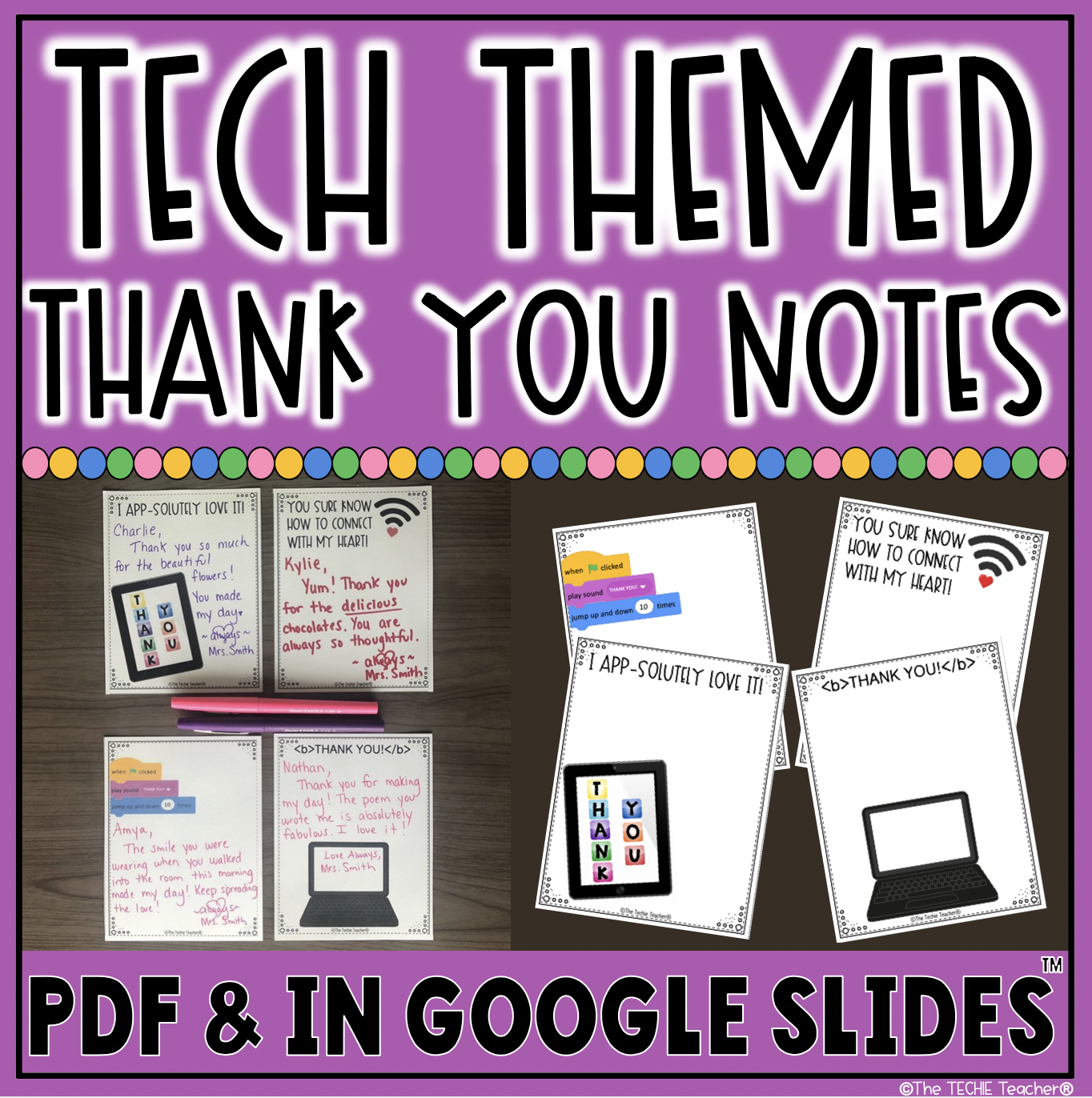 Tech themed thank you notes for those who LOVE technology! Techie nerds UNITE