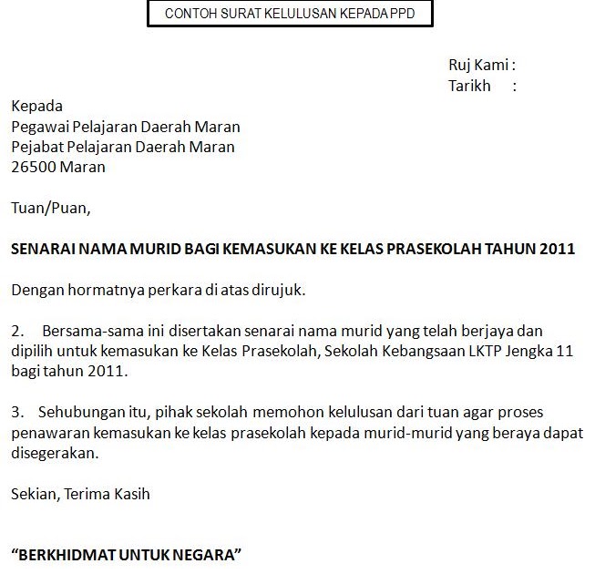 Contoh Surat Rayuan Sekolah Agama Tengok Letter Website