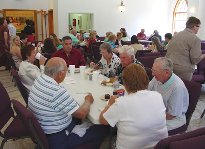 a covered dish after the 10 a.m. service