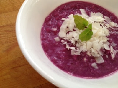 Purple yam apple porridge