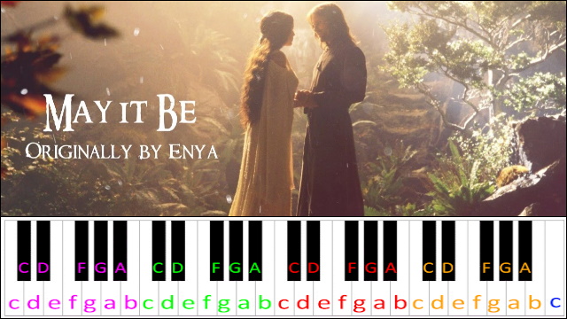 May It Be (The Lord of the Rings) Piano / Keyboard Easy Letter Notes for Beginners