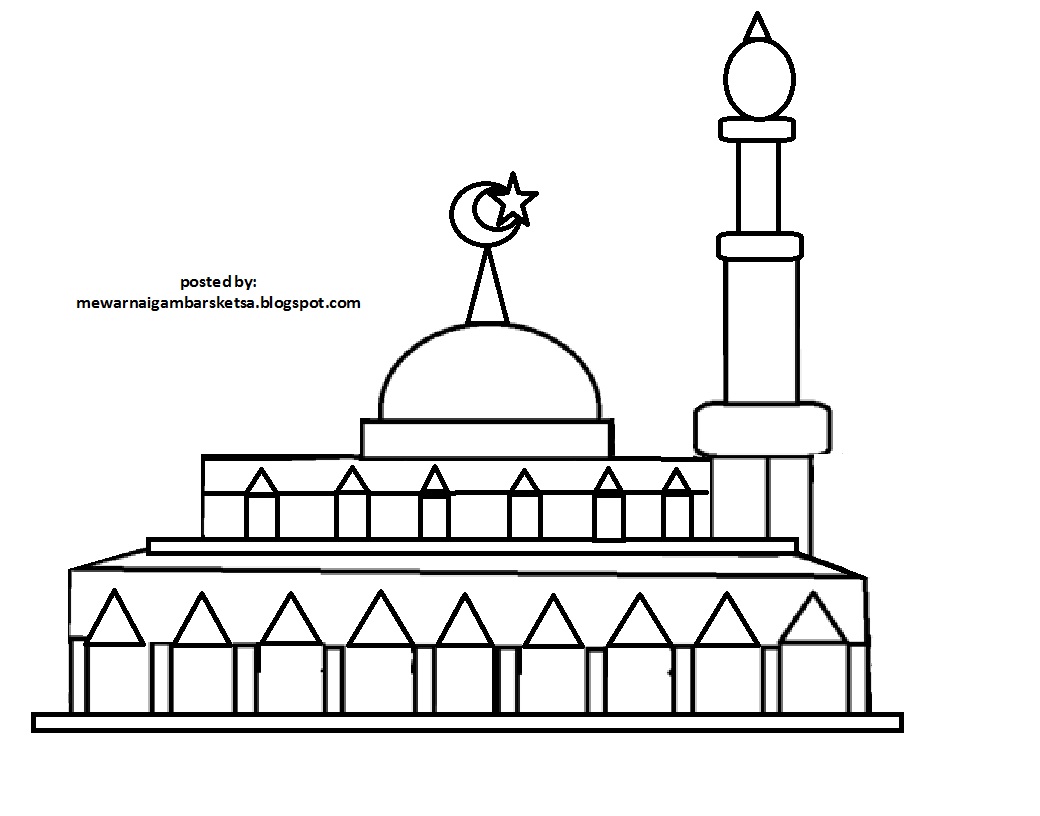  Mewarnai Gambar Tempat Ibadah dan Berdoa