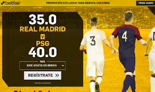 betfair supercuota victoria de Real Madrid o PSG 14 febrero