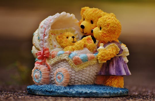 Cute Yellow Teddy Bear Family Photo