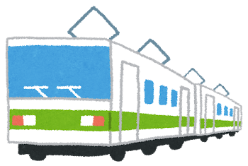 電車のイラスト「黄緑ライン」