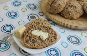 Food Lust People Love: By volume, these overnight rye buns are about half unbleached bread flour, that is to say, wheat, and half dark rye flour, which means they have plenty of flavor and a lovely texture. Lighter than all rye and chewier than white bread, these buns are the perfect combination. Eat them split open and spread with creamy butter!