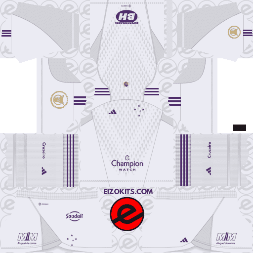 Kit Dream League Soccer 2023 Cruzeiro DLS Kits 2023-2024 Adidas (Goalkeeper Home)