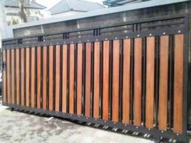 45 model  desain pagar kayu  minimalis sederhana kayu  jati 