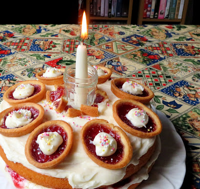 Raspberry Jam Tart Birthday Cake