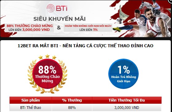 Combo tiền thưởng từ 2 nền tảng thể thao 188% Bti