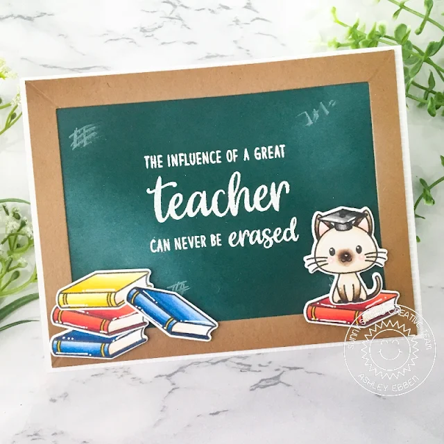 Sunny Studio Stamps: Teacher Appreciation Grad Cat Teacher Card by Ashley Ebben