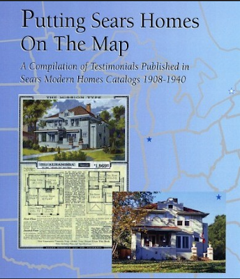 blue cover of book called Putting Sears Homes On the Map by Rebecca L Hunter