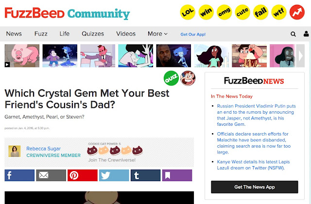 FuzzBeed - for your finest in Steven Universe clickbait