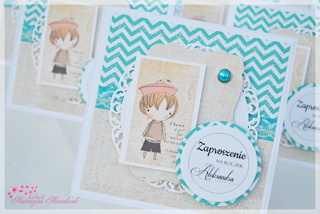 Zaproszenie na 1 Urodziny chłopca scrapbooking