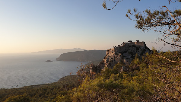 View over to the Aegean  Sea with Halki in the background
