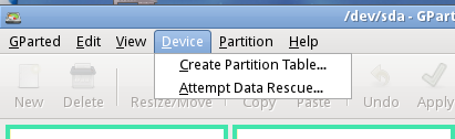 Create Partition table