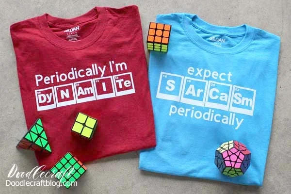 Periodic Table of Elements Funny Science T-Shirts with Cricut Maker!