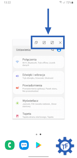 Minimalizowanie aplikacji do bąbelka