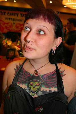 Tattooed Women Skeleton Tattoo with Wings