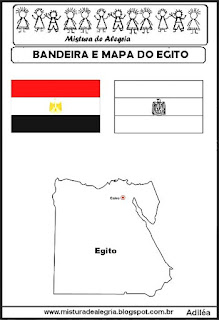 Bandeira e mapa do Egito