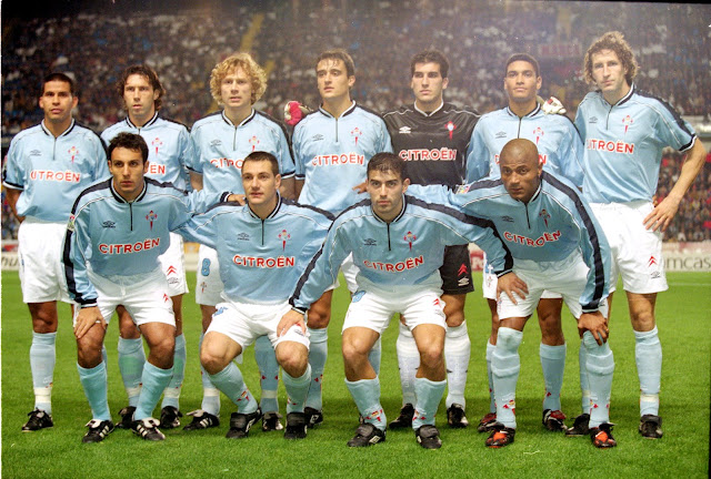 📸REAL CLUB CELTA DE VIGO 📆26 noviembre 2000 ⬆️Cáceres, Mostovoi, Karpin, Noguerol, Pinto, Yago Alonso, Tomás. ⬇️Gustavo López, Doriva, Pablo Coira y Catanha. R. C. DEPORTIVO DE LA CORUÑA 1 🆚 R. C. CELTA DE VIGO 0 Domingo 26/11/2000: 20:00 horas. Campeonato de Liga de 1ª División, jornada 12. La Coruña, estadio Nuevo Riazor. GOLES: ⚽1-0: 75’, Djalminha.