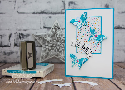 A Little Butterfly Hello Card Made Using Stampin' Up! UK Supplies.  Buy Stampin' Up! UK products here