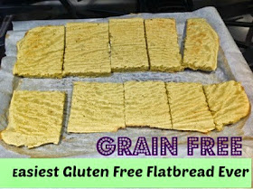 grain free flatbread on a cookie sheet 